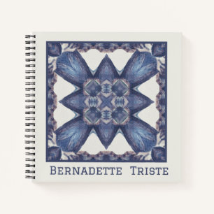 Carnet Nom personnalisé Aquarelle Motif géométrique Abstr