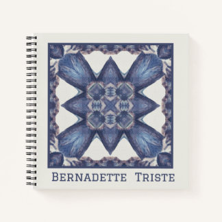 Carnet Nom personnalisé Aquarelle Motif géométrique Abstr