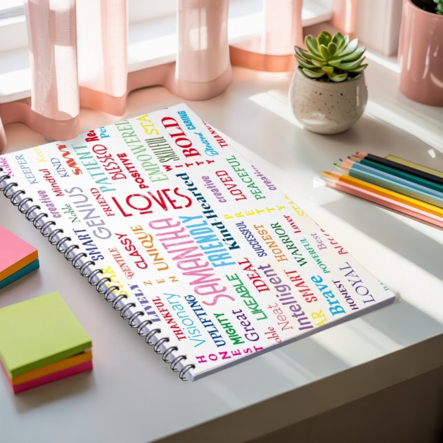 Carnet Nom Personnalisé Art Word Moderne Ajouter Vos Prop (Créateur téléchargé)