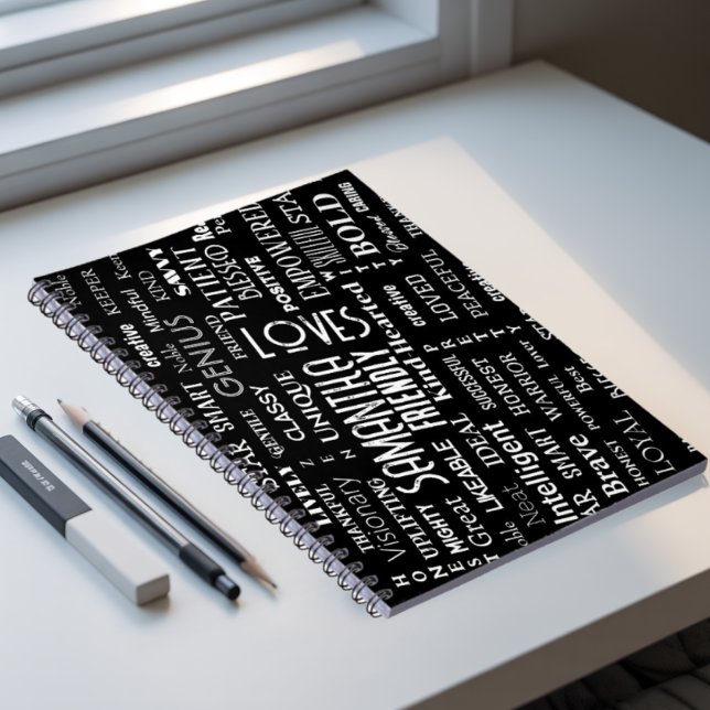 Carnet Nom Personnalisé Art Word Moderne Ajouter Vos Prop (Créateur téléchargé)