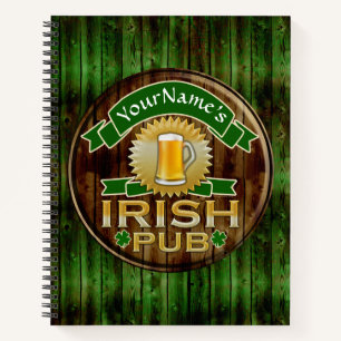Carnet Nom personnalisé Bar Irish Pub Signal Jour de la S