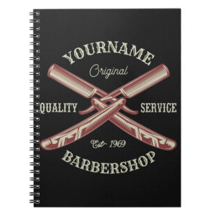Carnet NOM PERSONNALISÉ Barber Droit Razor Barbershop
