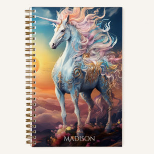 Carnet Nom personnalisé belle licorne