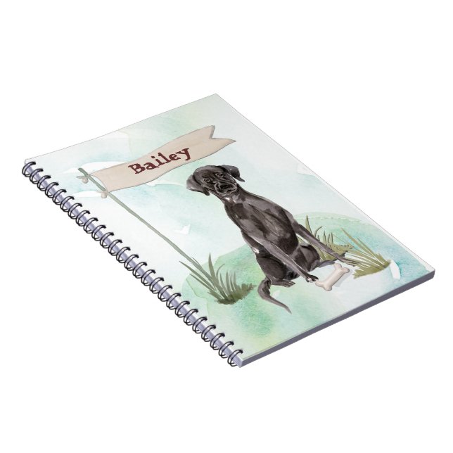 Carnet Nom personnalisé Black Lab Pet Dog (Côté Droit)