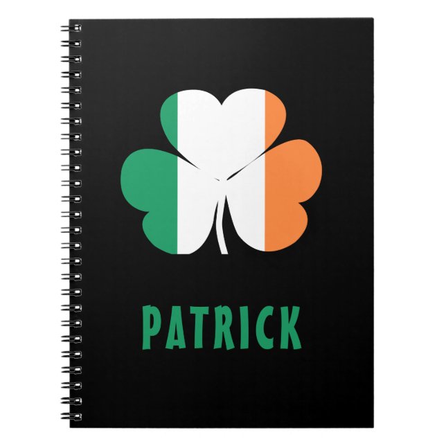 Carnet Nom personnalisé Celtic Irlande Shamrock Drapeau i (Devant)