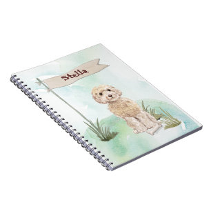 Carnet Nom personnalisé Champagne Cockapoo Chien animal d