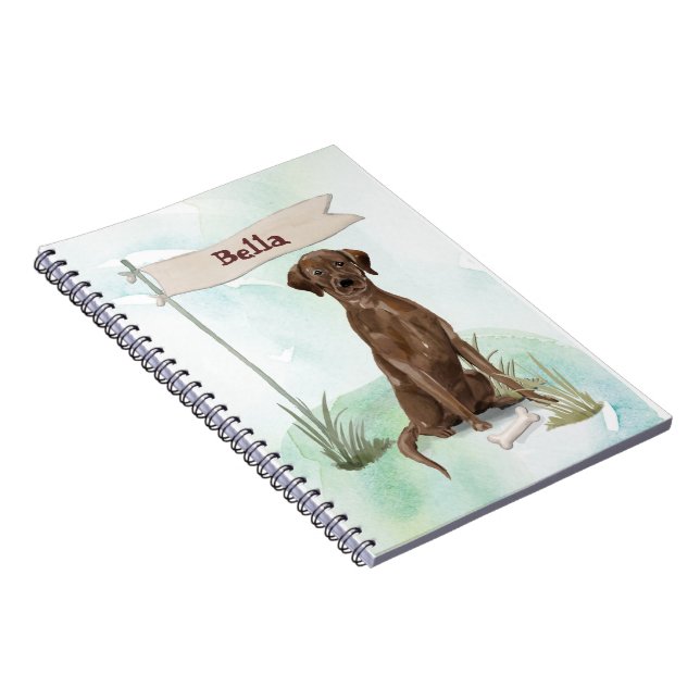 Carnet Nom personnalisé Chocolat Lab Animal de compagnie  (Côté Droit)