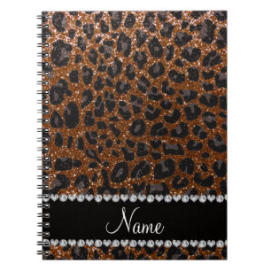 Carnet Nom personnalisé chocolat parties scintillant brun