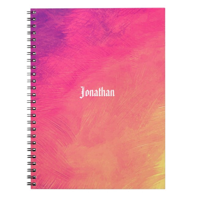 Carnet Nom personnalisé couleur abstraite (Devant)