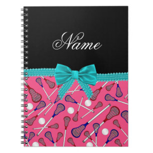 Carnet Nom personnalisé crosse rose crosse bleu turquoise