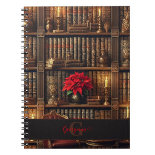 Carnet Nom personnalisé Dark Academia Poinsettia Librairi