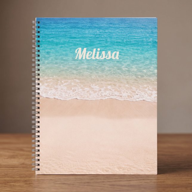Carnet Nom personnalisé de rivage de plage (Créateur téléchargé)