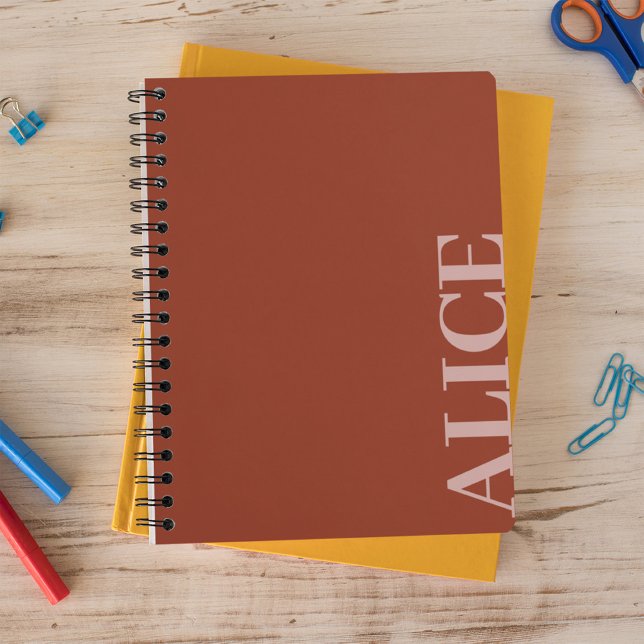 Carnet Nom personnalisé de style de texte simple en Rust (Créateur téléchargé)