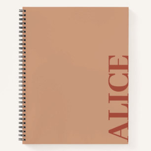 Carnet Nom personnalisé de style de texte simple Peach