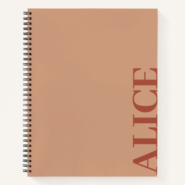 Carnet Nom personnalisé de style de texte simple Peach (Devant)