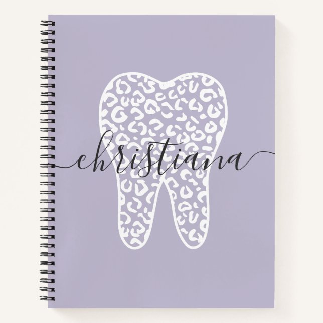 Carnet Nom personnalisé Dental Empreinte de léopard Tooth (Devant)