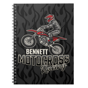 Carnet Nom personnalisé Dirt Vélo Rider Motocross Racing