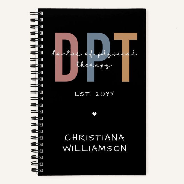 Carnet Nom personnalisé DPT Doctor of Physical Therapy (Recto)