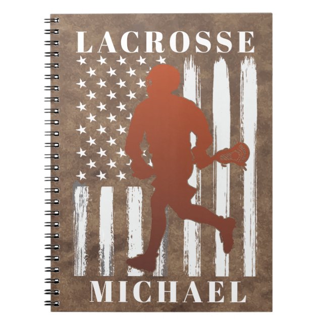 Carnet Nom personnalisé du Lacrosse Player (Devant)