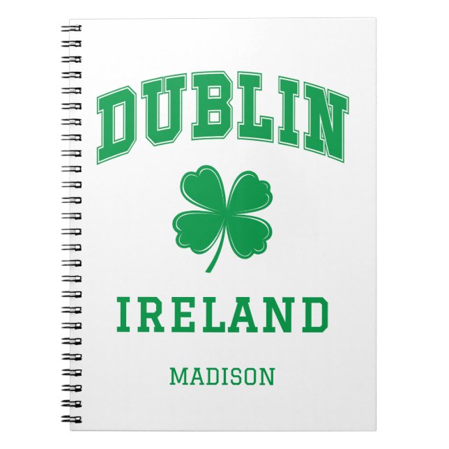 Carnet Nom personnalisé Dublin Irlande (Devant)