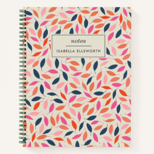 Carnet Nom personnalisé Écriture botanique colorée