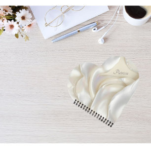 Carnet Nom personnalisé Élégante Mère de la texture perle