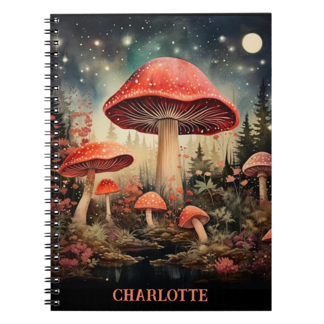 Carnet Nom personnalisé Enchanter Magic Fairy Mushroom (Devant)