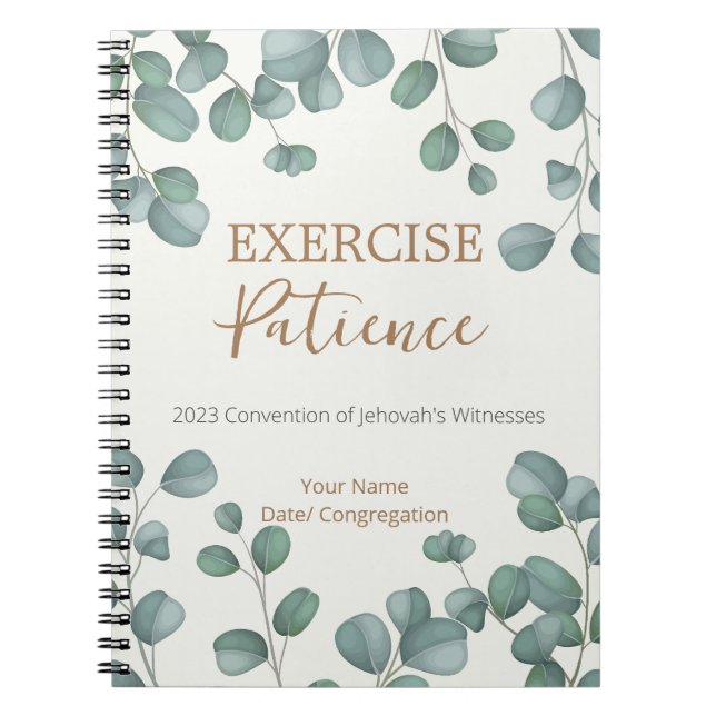 Carnet Nom Personnalisé Exercice JW 2023 Patience (Devant)