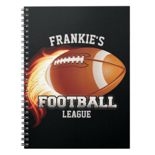 Carnet NOM Personnalisé Flames de football américain Spor