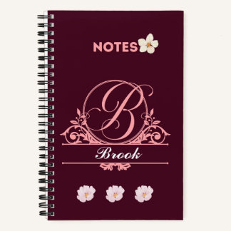 Carnet Nom personnalisé Floral Design en Bourgogne