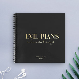 Carnet Nom personnalisé Fun Cool Chic PLANS EVIL Planific
