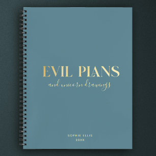 Carnet Nom personnalisé Fun Cool Chic PLANS EVIL Planific