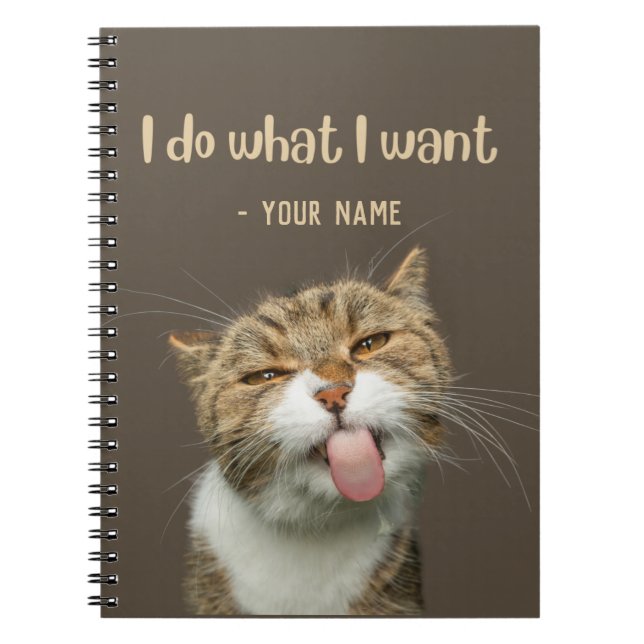 Carnet Nom personnalisé Funny Lovely Amoureux des chats (Devant)