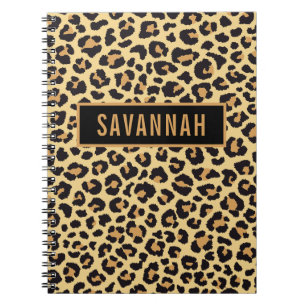 Carnet Nom personnalisé Leopard Poster de animal Motif cl