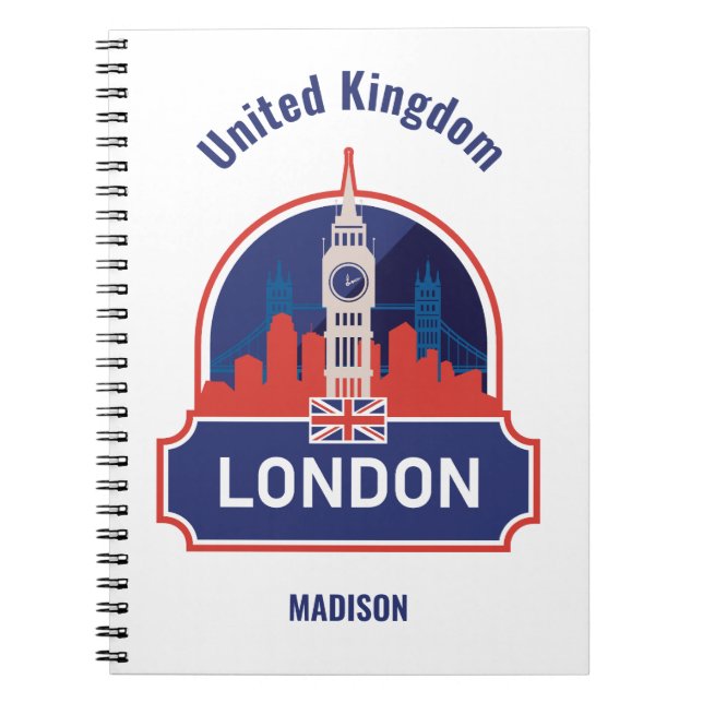 Carnet Nom personnalisé Londres (Devant)
