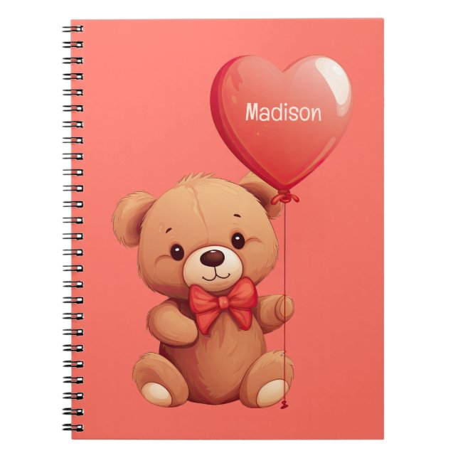Carnet Nom personnalisé Love Teddy (Devant)