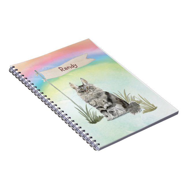 Carnet Nom Personnalisé Maine Coon Pet (Côté Droit)