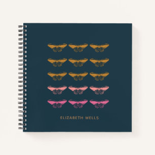 Carnet Nom personnalisé Marine Bleu papillon Moth Nature