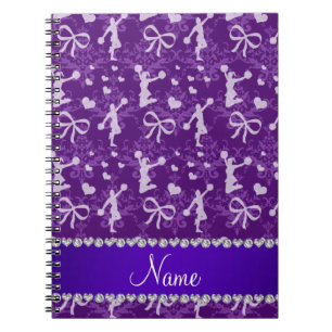 Carnet Nom personnalisé mauve gymnastique damask