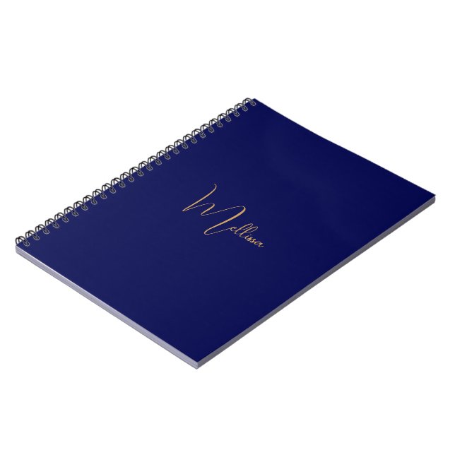 Carnet Nom personnalisé minimaliste bleu  (Côté gauche)