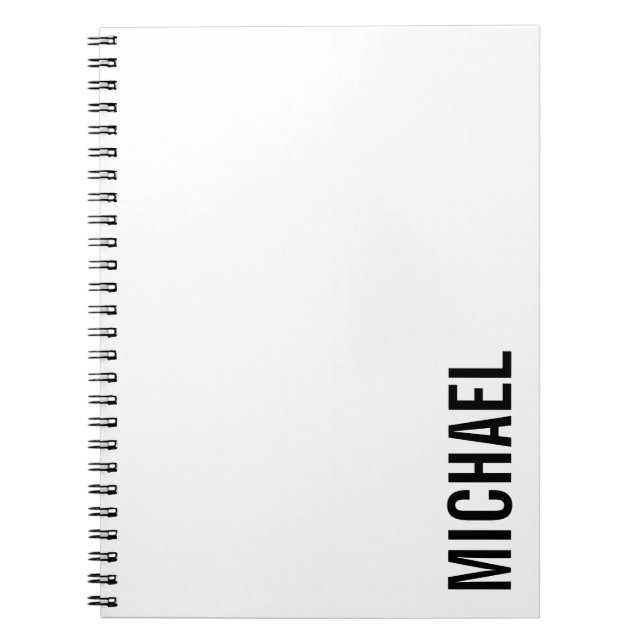 Carnet Nom personnalisé minimaliste moderne (Devant)