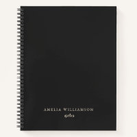 Nom personnalisé minimaliste noir écriture élégant