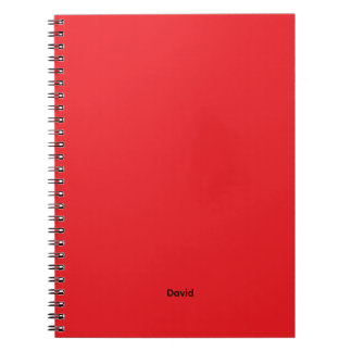 Carnet Nom personnalisé minimaliste rouge personnalisé