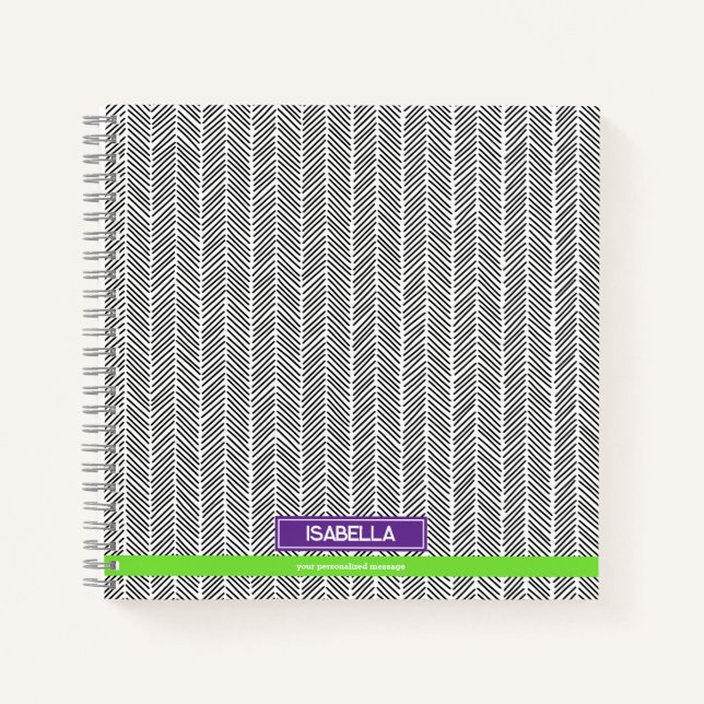 Carnet Nom personnalisé moderne | Voyage personnalisé (Devant)