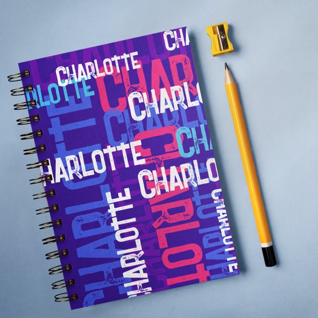 Carnet Nom personnalisé Monogram Grunge (Créateur téléchargé)