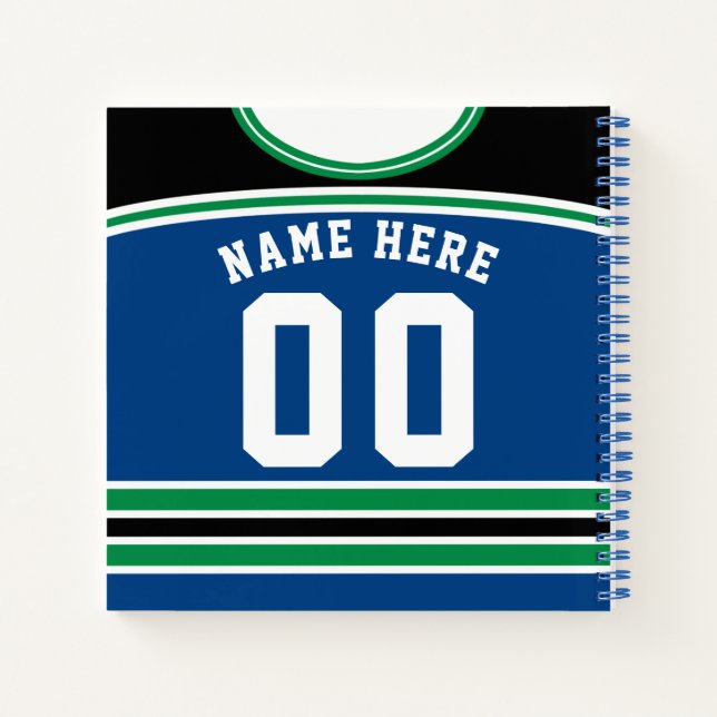 Carnet Nom personnalisé Numéro Ice Hockey Jersey Modèle (Dos)