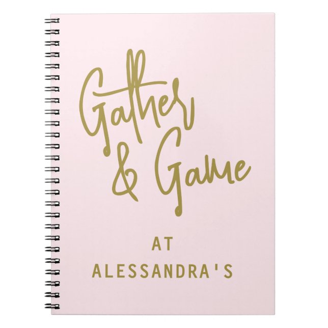Carnet Nom personnalisé Pastel Pink Gold jeu Score (Devant)