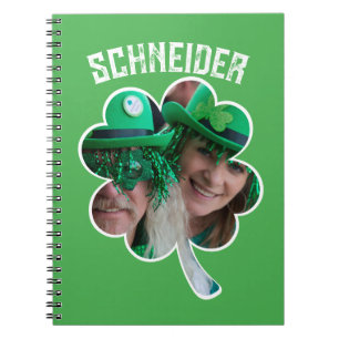 Carnet Nom personnalisé Photo de trèfle irlandais Saint-P