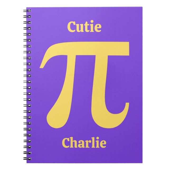 Carnet Nom personnalisé Pi / Cutie Pie (Devant)