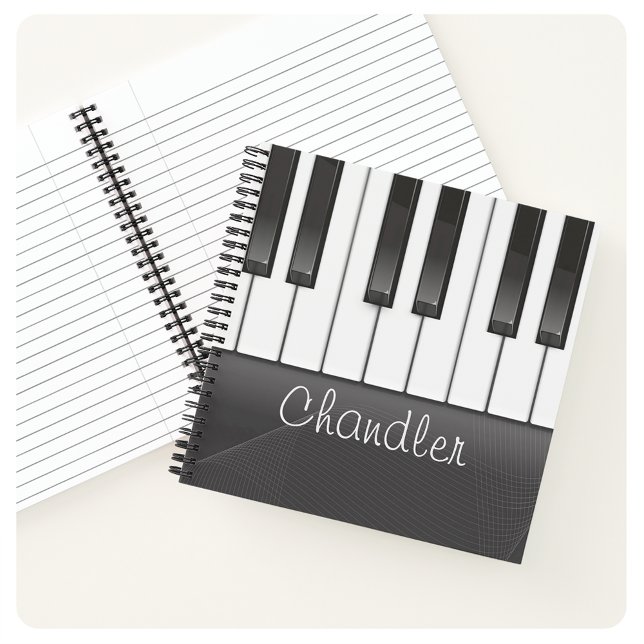 Carnet NOM personnalisé Pianist Piano Keys professeur de  (Créateur téléchargé)
